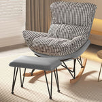 Contemporary Simplicity Fabric Upholstered Rocking Chair Footrest For Living Room