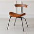 Contemporary Industrial Ant Arch Wood Rebar Leather Fabric Sponge Dining Chair Backrest For Dining Room