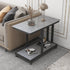 Modern Simplicity Rectangular Slab Steel End Table 2-Tier Movable For Living Room