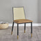 Contemporary Scandinavian Square Bent Leather Bamboo Rattan Dining Chair Backrest Armless For Dining Room