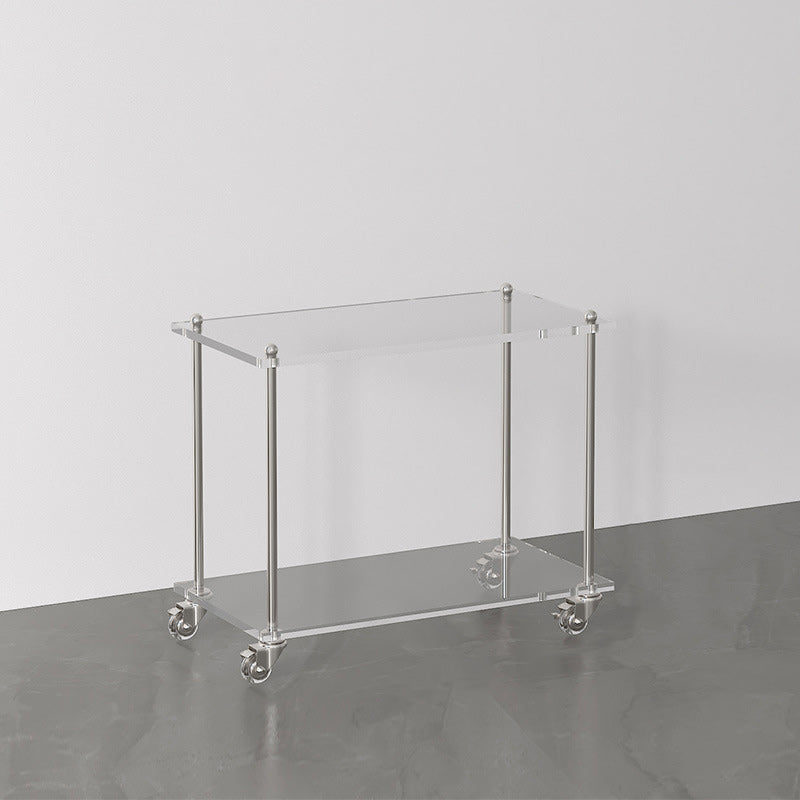 Contemporary Creative Rectangular Acrylic Steel Side Table 2/3-Tier For Living Room