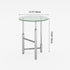 Modern Minimalist Cylinder Round Glass Iron End Table 1-Tier For Living Room