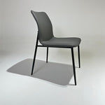 Modern Minimalist Leather Carbon Steel Sponge Square Dining Chair Backrest For Dining Room