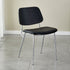 Contemporary Scandinavian Square Leather Metal Dining Chair Backrest Armless For Dining Room