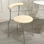 Contemporary Scandinavian Leather Metal Sponge Round Arc Dining Chair Backrest For Dining Room