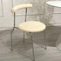 Contemporary Scandinavian Leather Metal Sponge Round Arc Dining Chair Backrest For Dining Room