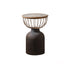 Traditional Vintage Round Half Column Wood Metal Coffee Table 1-Tier For Living Room