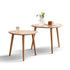 Contemporary Japanese Oval Wood Side Table 1-Tier For Living Room