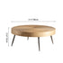 Traditional Japanese Round Tabletop Medium Density Fiberboard Metal Coffee Table 3/4-Leg For Living Room