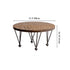 Traditional Rustic Round Density Plate Solid Wood Iron Coffee Table For Living Room