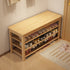 Modern Minimalist Flip Rectangular Solid Wood Shoe Storage 4-Tier For Entryways
