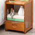 Modern Simplicity Rectangular Bamboo Nightstand 1/3 Drawers Cabinet For Bedroom