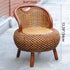 Traditional Vintage Orb Curved Bamboo Rattan Solid Wood Chair Backrest Armless For Living Room