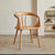 Contemporary Scandinavian Curved Square Solid Wood Dining Chair Backrest Arm For Dining Room