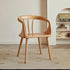 Contemporary Scandinavian Curved Square Solid Wood Dining Chair Backrest Arm For Dining Room