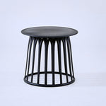 Contemporary Scandinavian Round Skeleton Column PP Side Table 1-Tier For Living Room