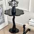 Contemporary Scandinavian Petal Flower Glass Stainless Steel End Table 1-Tier For Living Room