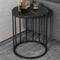 Modern Eclectic Round Rock Slab Steel End Table 1-Tier For Living Room