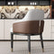 Modern Luxury Square Bent Leather Metal Dining Chair Backrest Armless For Dining Room