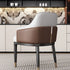 Modern Luxury Square Bent Leather Metal Dining Chair Backrest Armless For Dining Room