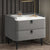 Modern Simplicity Rectangular Slab Leather Pine Wood Carbon Steel Nightstand 2-Drawer For Bedside