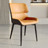 Contemporary Scandinavian Leather Carbon Steel Sponge Square Vein Lines Dining Chair Backrest For Dining Room