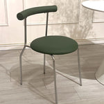 Contemporary Scandinavian Leather Metal Sponge Round Arc Dining Chair Backrest For Dining Room