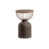 Traditional Vintage Round Half Column Wood Metal Coffee Table 1-Tier For Living Room