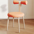 Modern Art Deco Cream Candy Round Fabric Iron Vanity Stool Backrest Armless For Bedroom