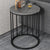 Modern Eclectic Round Rock Slab Steel End Table 1-Tier For Living Room