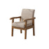 Modern Simplicity Rubber Wood Cotton And Linen Fabric Sponge Square Accent Chair & Table Set For Living Room