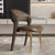 Modern Luxury Curve Square Leather Metal Dining Chair Backrest Armless For Dining Room