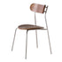 Modern Minimalist Curved Round Solid Wood Iron Plastic Dining Chair Backrest Armless For Dining Room