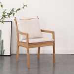 Contemporary Scandinavian Square Bent Upholstered Cushion Solid Wood Chair Backrest Arm For Living Room