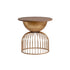 Traditional Vintage Round Half Column Wood Metal Coffee Table 1-Tier For Living Room