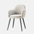 Contemporary Nordic Square Striped Velvet Carbon Steel Dining Chair Backrest Armrest For Dining Room