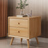 Modern Minimalist Square Rubberwood Solid Wood Nightstand 1/2 Drawer For Bedroom