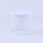 Contemporary Scandinavian Round Skeleton Column PP Side Table 1-Tier For Living Room