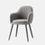 Contemporary Nordic Square Striped Velvet Carbon Steel Dining Chair Backrest Armrest For Dining Room