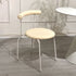 Contemporary Scandinavian Leather Metal Sponge Round Arc Dining Chair Backrest For Dining Room