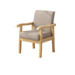 Modern Simplicity Rubber Wood Cotton And Linen Fabric Sponge Square Accent Chair & Table Set For Living Room