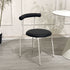 Contemporary Scandinavian Leather Metal Sponge Round Arc Dining Chair Backrest For Dining Room