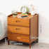 Modern Simplicity Rectangular Bamboo Nightstand 1/3 Drawers Cabinet For Bedroom