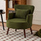 Modern Minimalist Square Trapezoidal Velvet Solid Wood Accent Chair Backrest Arm For Living Room
