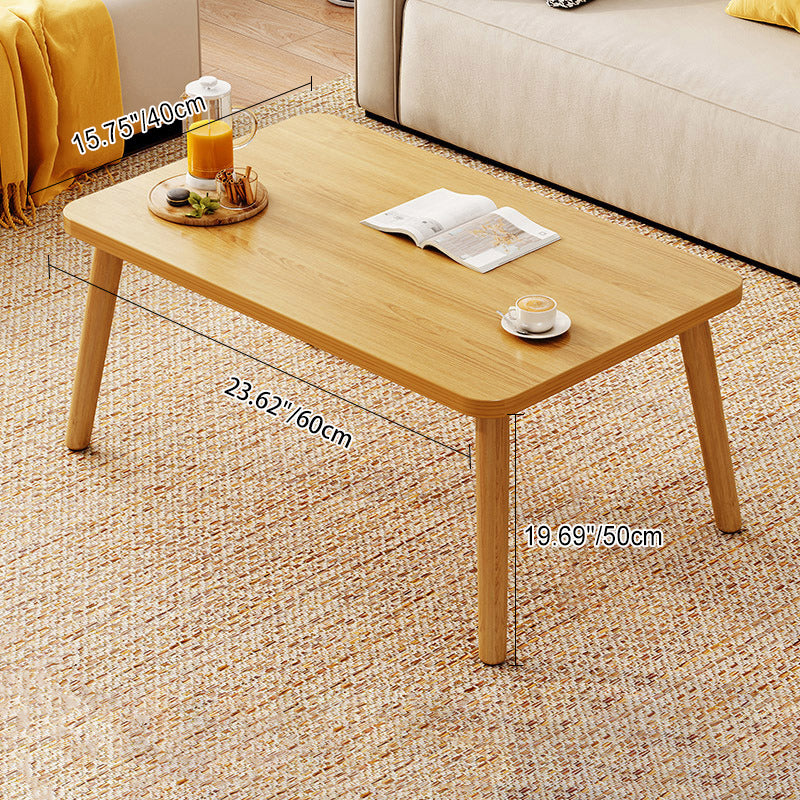 Modern Minimalist Rectangular Solid Wood Coffee Table For Living Room