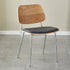 Contemporary Scandinavian Square Leather Metal Dining Chair Backrest Armless For Dining Room