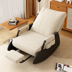 Modern Simplicity Corduroy Cotton Sponge Leather Wood Carbon Steel Square Recliner Foldable Backrest Footrest For Bedroom