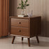 Modern Minimalist Square Rubberwood Solid Wood Nightstand 1/2 Drawer For Bedroom