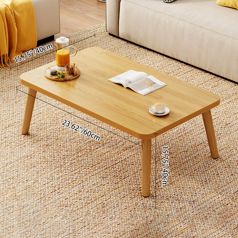 Modern Minimalist Rectangular Solid Wood Coffee Table For Living Room