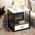 Contemporary Scandinavian Rectangular Cutout Wood Nightstand 1/2 Drawer For Bedroom